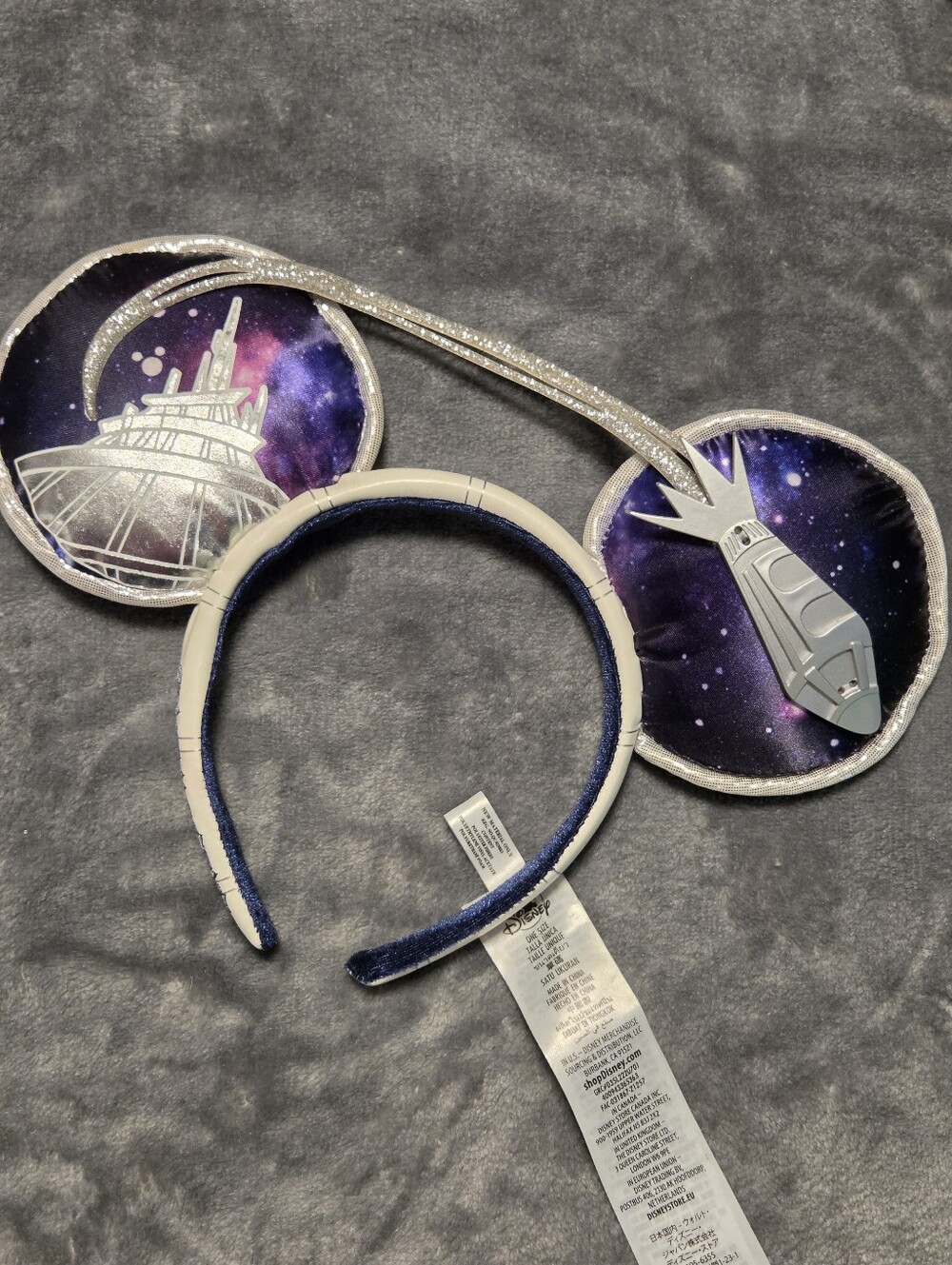 Disney Space Mountain Galaxy Ears Headband in Purple and Silver